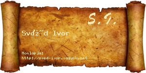 Svéd Ivor névjegykártya
